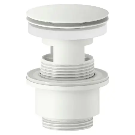 Mora bundventil, push-open, mat hvid