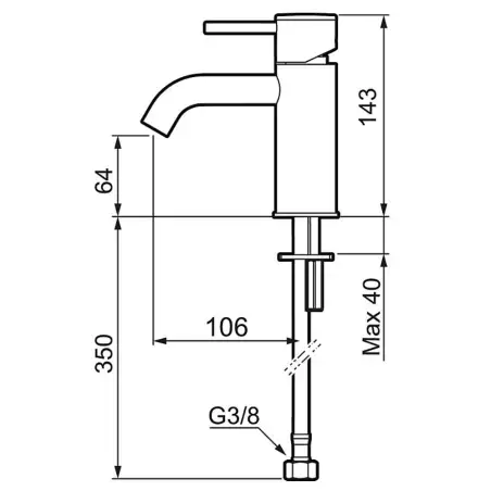 Mora INXX II soft håndvaskarmatur, small, mat-grå