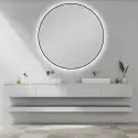 Nordic Bad Olivia 1, rundt LED-spejl med sort ramme, Ø110 cm