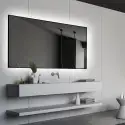 Nordic Bad Frida 1, LED-spejl med sort ramme, 120 x 80 cm