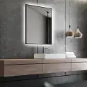Nordic Bad Frida 1, LED-spejl med sort ramme, 120 x 80 cm