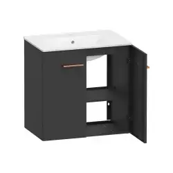 Kriss Skandi vandtæt baderumsmøbel m/låger, antracitgrå, 60 cm