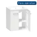 Kriss Skandi vandtæt baderumsmøbel m/låger, hvid, 50 cm