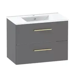 Kriss Skandi vandtæt baderumsmøbel m/2 skuffer, antracitgrå, 80 cm