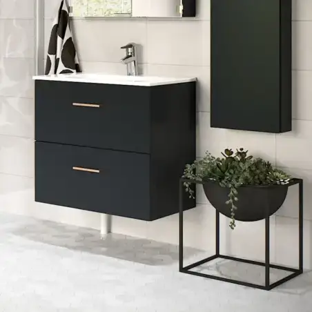 Kriss Skandi vandtæt baderumsmøbel m/2 skuffer, antracitgrå, 60 cm