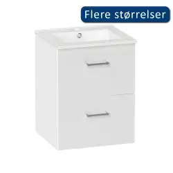 Kriss Skandi vandtæt baderumsmøbel m/2 skuffer, hvid, 50 cm