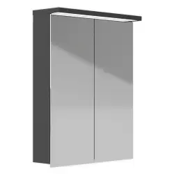 Kriss Skandi LED spejlskab, antracitgrå, 60 cm