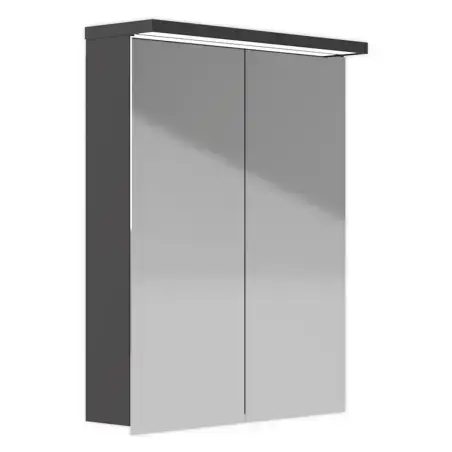 Kriss Skandi LED spejlskab, antracitgrå, 50 cm