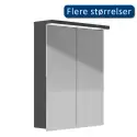 Kriss Skandi LED spejlskab, antracitgrå, 50 cm