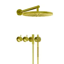 Vola 2471S-061-59 Brusesæt - børstet natur messing