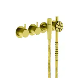 Vola 671S-59 Håndbruser - børstet natur messing