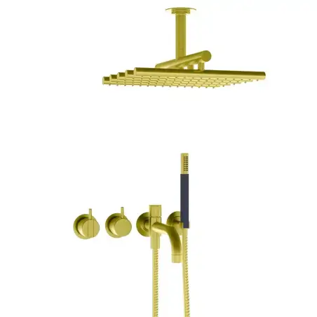 Vola 2441DT8-051A-19 Brusesæt - børstet natur messing