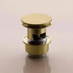 Vola A62 - 59 bundventil med overløb i børstet messing natur