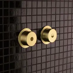 Vola A83-59 2-skyls pneumatisk trykknap i børstet messing natur