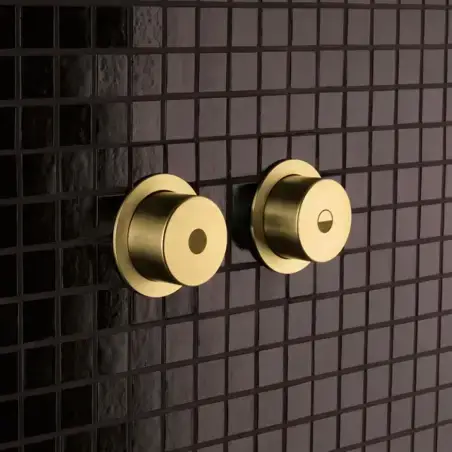 Vola A83-59 2-skyls pneumatisk trykknap i børstet messing natur