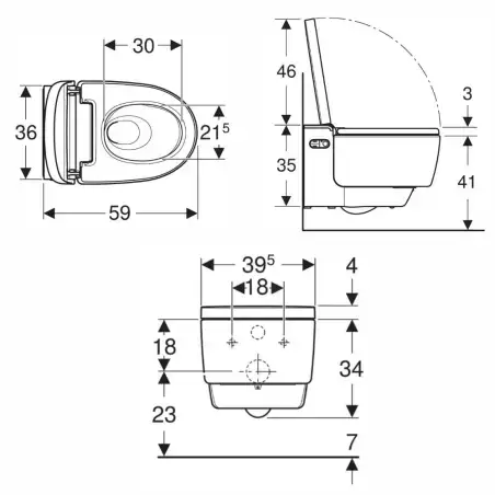 Geberit AquaClean Mera Comfort douchetoilet, væghængt, hvid