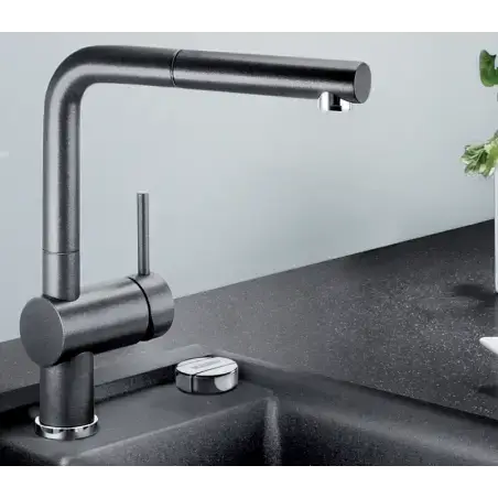 Blanco Linus-s køkkenarmatur i silgranit, med udtræk, Klippegrå