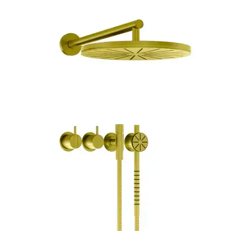 Vola 2471S-061-19 Brusesæt - poleret natur messing
