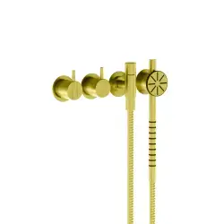 Vola 2471S-19 Håndbruser - poleret natur messing