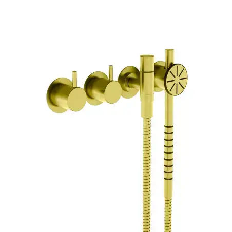 Vola 671S-19 Håndbruser - poleret natur messing