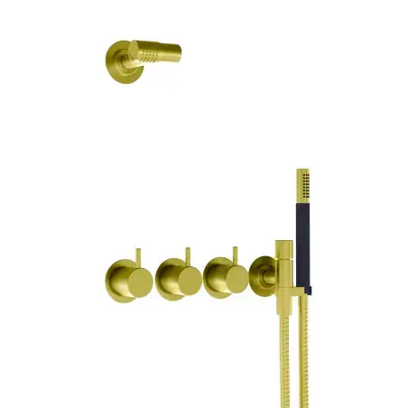 Vola 871R-081-19 Brusesæt - poleret natur messing