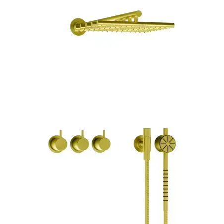 Vola 5471S-051-19 Brusesæt - poleret natur messing