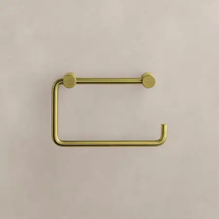 Vola T12-BP - 19 toiletrulleholder uden bagplade - poleret messing natur