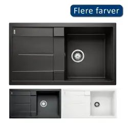 Blanco Metra 5 S, 86 x 50 cm, køkkenvask i SILGRANIT, Vendbar - Sort