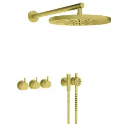 Vola 5471S-061-19 Brusesæt - poleret natur messing