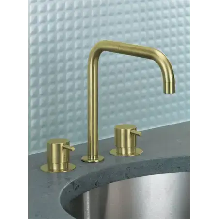 Vola KV4 - 19 køkkenarmatur - poleret messing natur