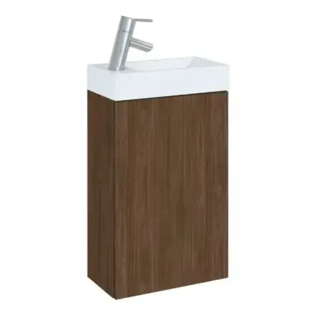 Mirall Minima møbelpakke 40x22 cm, med låge, Valnød