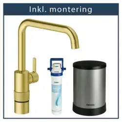 Inkl. montering Damixa Silhouet instant kogende vandhane, børstet messing
