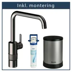 Inkl. montering Damixa Silhouet instant kogende vandhane, børstet grafitgrå