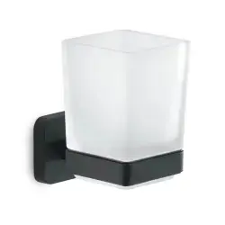 Hefe Tonga tandkrus til væg i mat sort og matteret glas