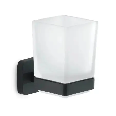 Hefe Tonga tandkrus til væg i mat sort og matteret glas