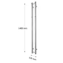 TVS Kiro håndklædetørrer, 13,5x140 cm, krom
