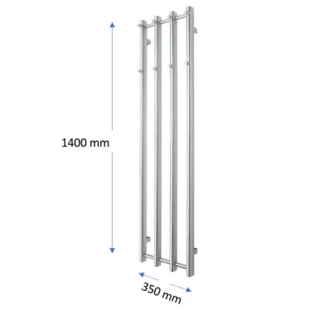 TVS Vino håndklædetørrer, 35x140 cm, krom