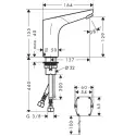 hansgrohe Focus 130 berøringsfrit håndvaskarmatur, 6V batteri, krom