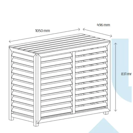 Enstal varmepumpeskjuler, hvid komposit