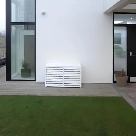 Enstal varmepumpeskjuler, hvid komposit