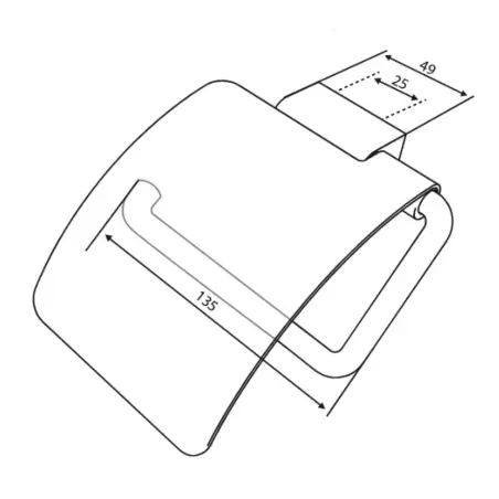 Damixa Zen Toiletrulleholder med låg, Børstet grafitgrå