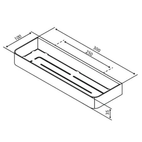 Damixa Zen Brusehylde, 30x10 cm, Krom