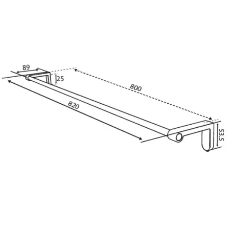 Damixa Zen Enkelt håndklædestang, Børstet kobber