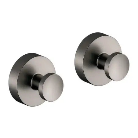 Damixa Zen håndklædekrog med roset, 2 stk, Børstet grafitgrå