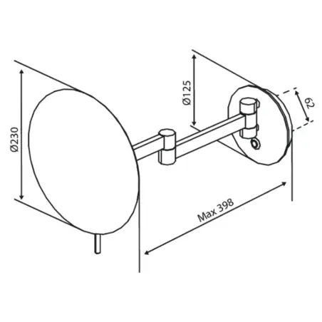 Damixa Zen Makeupspejl med lys, Børstet kobber