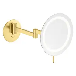 Damixa Zen Makeupspejl med lys, Børstet messing