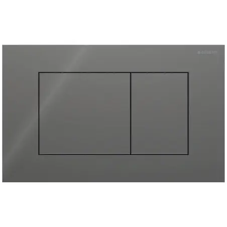 Geberit Sigma 40, kantet betjeningsplade, gråt glas (lava)