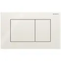 Geberit Sigma 40, kantet betjeningsplade, Hvidt glas