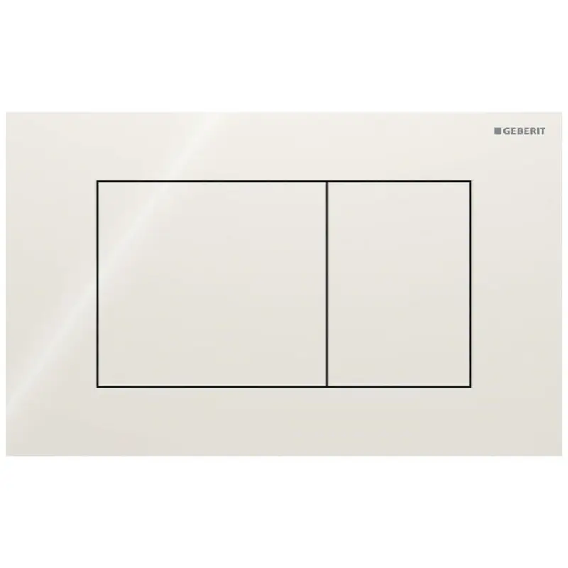Geberit Sigma 40, kantet betjeningsplade, Hvidt glas