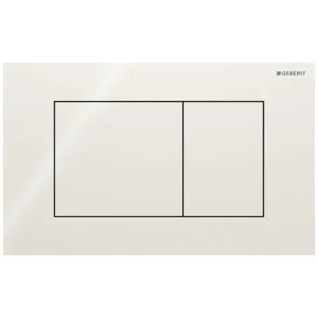 Geberit Sigma 40, kantet betjeningsplade, Hvidt glas